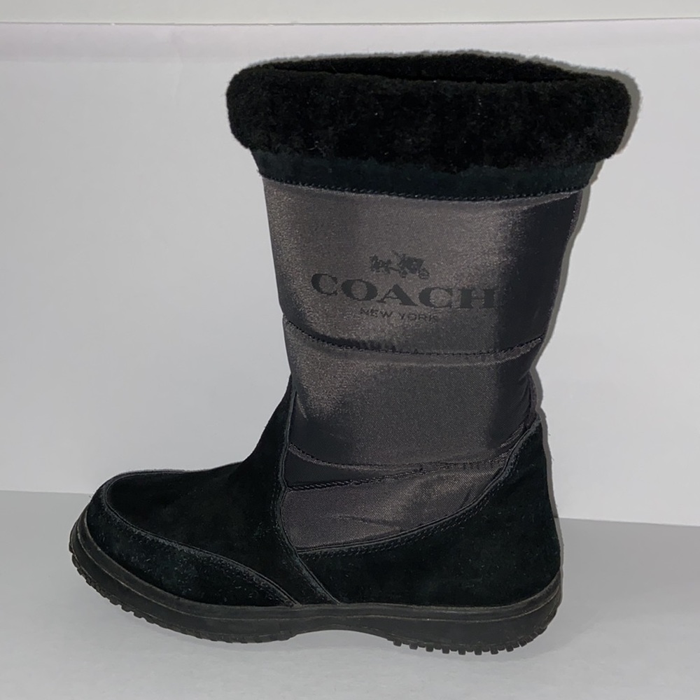 Women’s COACH Sherman Suede/Nylon Winter Boots Black Size 8B US, Black and Gray - Picture 6 of 11